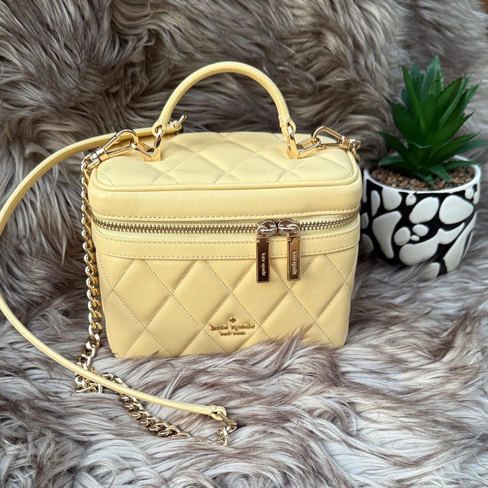 Kate Spade Light Yellow Quilted Crossbody Bag